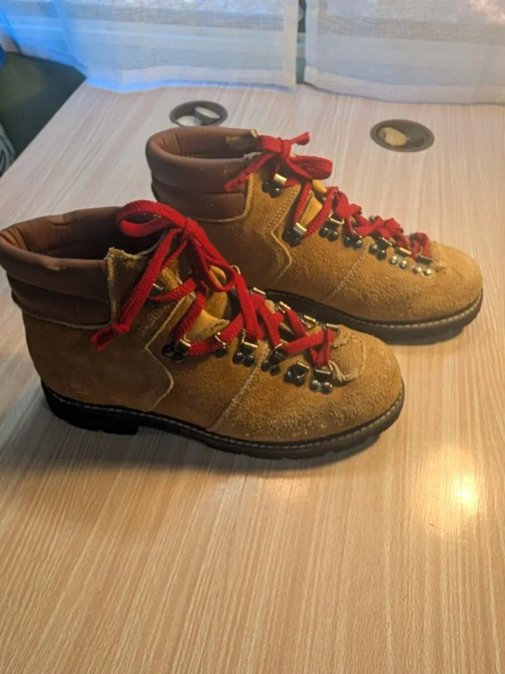 Vintage Men's Sears Montblanc Roughout Suede Hiking Mountaineering Boots S 10E